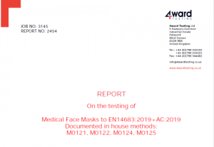 Face masks Type IIR tested to EN 14683:2019 by 4ward Testing