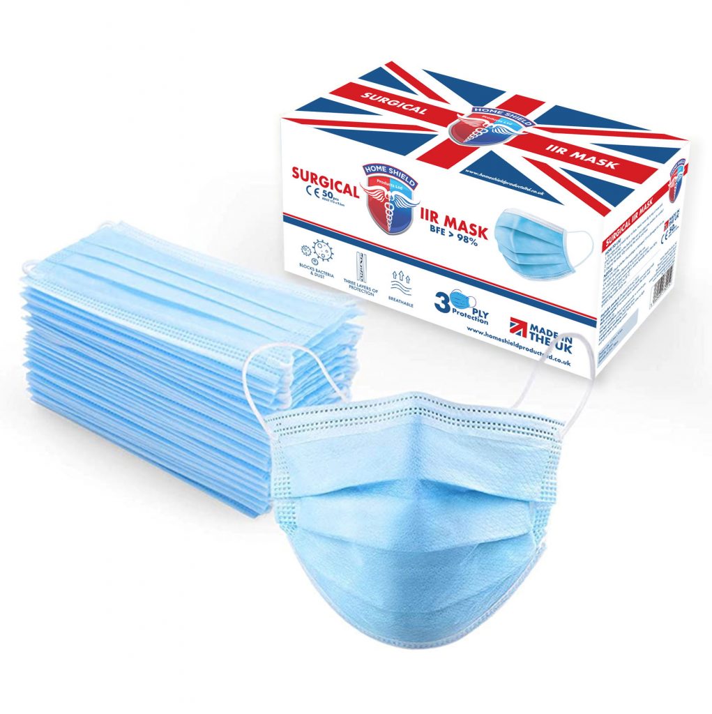 IIR Face masks made in UK with BOX 1